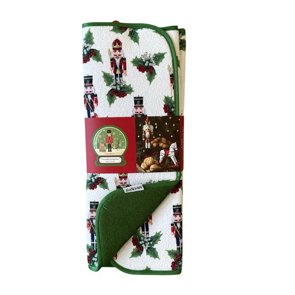 2pc Mint & Ivy NUTCRACKER Kitchen Drying Mats 16x19 Reversible Christmas Holiday - Picture 1 of 12